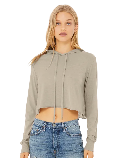 BELLA + CANVAS Women’s Triblend Crop Long Sleeve Hoodie
